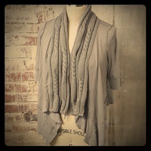 Anthropologie Tiny Cable Knit Collared Cardigan